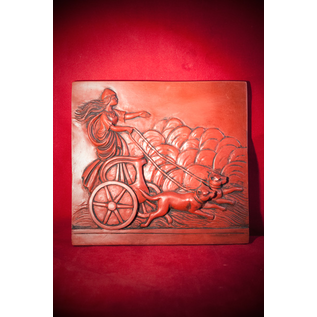 Freya Plaque in Red Gray Finish 6 x 6 1/2 Inches