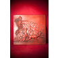 Freya Plaque in Red Gray Finish 6 x 6 1/2 Inches