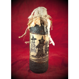 The Witch’s Familiar Woodcut Spell Bottle