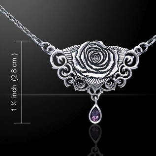 Sacred Rose Necklace with Amethyst