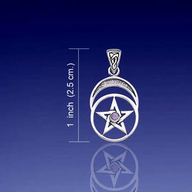 Pentacle and Moon with Amethyst