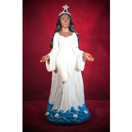 Handpainted Yemaya Dark Skin Statue - 8 Inches Tall