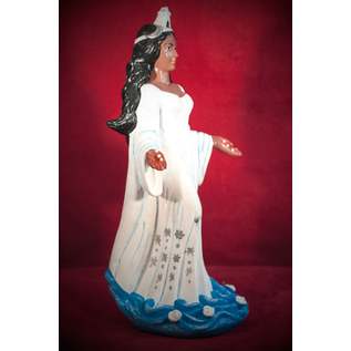 Handpainted Yemaya Dark Skin Statue - 8 Inches Tall