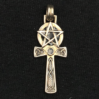 Pentagram Ankh with Moonstone
