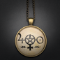 Job Mojo Talisman in Antique Brass with Glass Cabochon