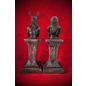 Raven and Stephanie Grimassi Horned God and Moon Goddess Herm Altar Statue Set in Stone Finish