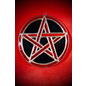 Stained Glass Pentacle in Red and Black