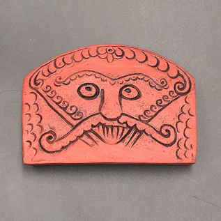 Norse Loki Plaque in Red Gray Finish - 3 1/2 x 4 1/2 Inches