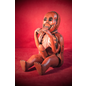 Nazca Flute Player in Red Gray Finish - 4 3/4 Inches Tall