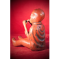 Nazca Flute Player in Red Gray Finish - 4 3/4 Inches Tall