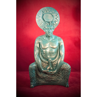 Satyr Herne Statue in Green Finish - 9 Inches Tall