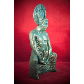 Satyr Herne Statue in Green Finish - 9 Inches Tall