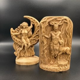 Ash Wooden God and Goddess Statues  - 8 inches Tall