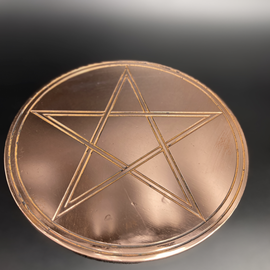 Double- Lined Altar Pentacle - 6 Inches Wide in Copper