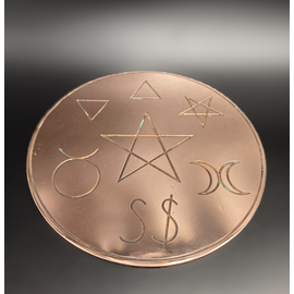 British Traditional Witchcraft Altar Pentacle - 6 Inches Wide in Copper