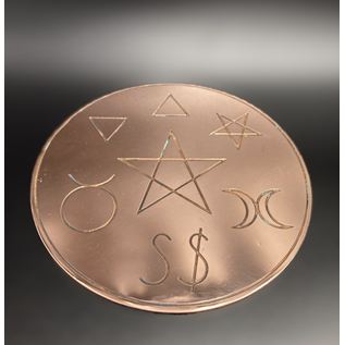 British Traditional Witchcraft Altar Pentacle - 6 Inches Wide in Copper