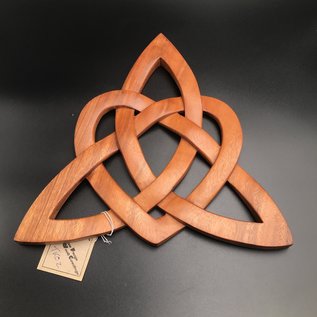 Celtic Heart Triquetra Wall Hanging in Mahogany
