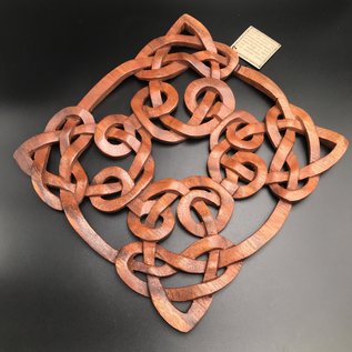 Celtic Square Witch Knot Wall Hanging in Mahogany