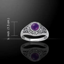 Astrology Wheel Ring with Amethyst (Size 9)