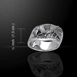 Silver Raven Ring (Size 10)