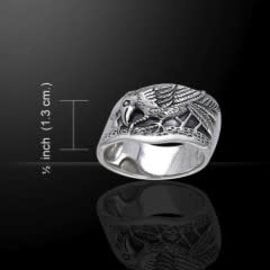 Silver Raven Ring (Size 5)