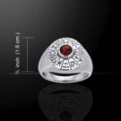 Wheel of the year Ring with Garnet (Size 8)