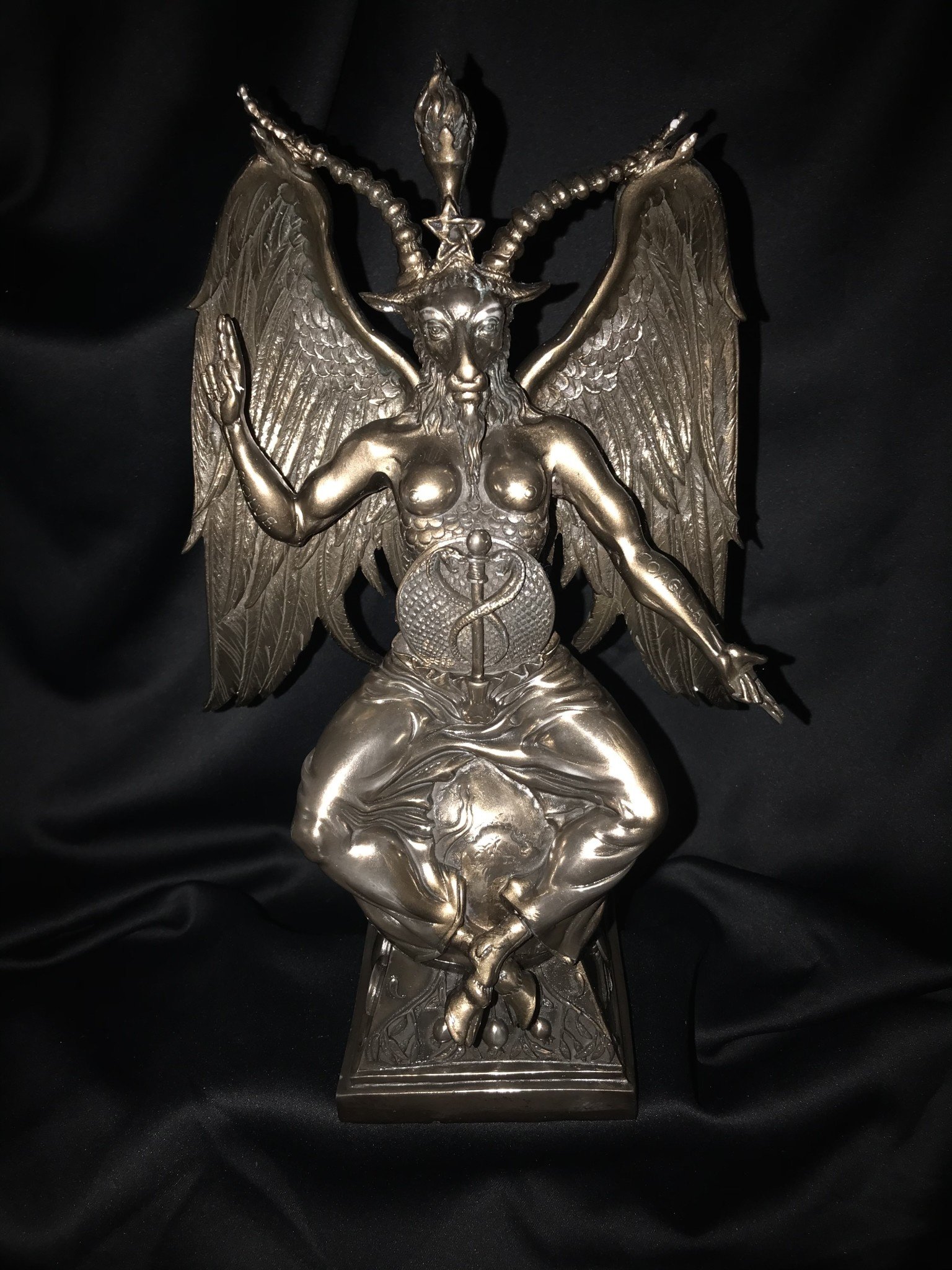 Baphomet Statue Maxine Miller in Cold Cast Bronze - Old World Witchery