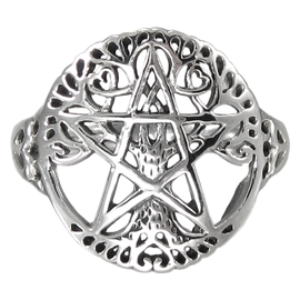 Cut Tree Pentacle Ring - Size 10