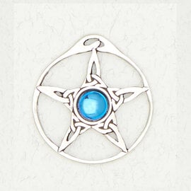 Pentacle with Trinity Knots Pendant in Lead-Free Pewter