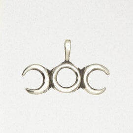 Triple Moon Pendant in Lead-Free Pewter