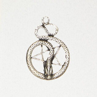Pentacle of the Snake Pendant in Lead-Free Pewter