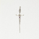 Excalibur with Accent Stone Pendant in Lead-Free Pewter