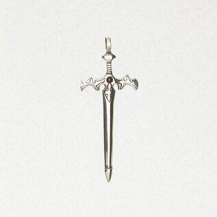 Excalibur with Accent Stone Pendant in Lead-Free Pewter