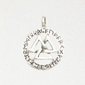 Valknut Norse Pendant in Lead-Free Pewter