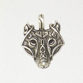 Viking Wolf's Head Norse Pendant in Lead-Free Pewter