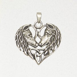 Celtic Wolves Pendant in Lead-Free Pewter