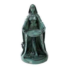 Danu Statue in Green Finish - 9 Inches Tall
