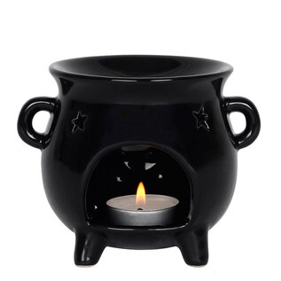 Shiny Black Cauldron Oil Burner