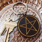 Laser-Engraved Pentacle Keychain