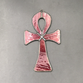 Red Ankh Suncatcher
