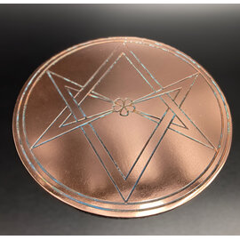 Unicursal Hexagram Altar Pentacle - 6 Inches Wide in Copper
