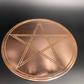 Double-Lined Altar Pentacle - 6 Inches Wide in Copper