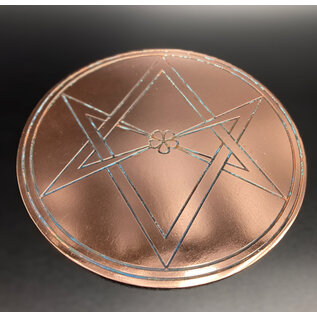 Unicursal Hexagram Altar Pentacle - 6 Inches Wide in Copper