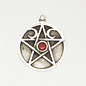 The Pentacle with Accent Stone Pendant in Lead-Free Pewter