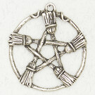 The Witch's Broom Pendant in Lead-Free Pewter
