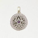Pentacle with Accent Stone Pendant in Lead-Free Pewter