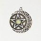 The Pentacle with Accent Stone Pendant in Lead-Free Pewter