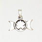 Triple Moon  Pentacle Pendant in Lead-Free Pewter
