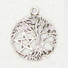 Pentacle in Tree of Life Pendant in Lead-Free Pewter