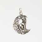 Pentacle of the Cat Pendant in Lead-Free Pewter